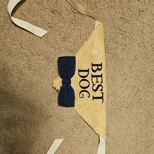 Best Dog Bandana with Navy Bow Wedding